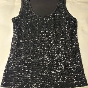 Sequin Black Tank Top